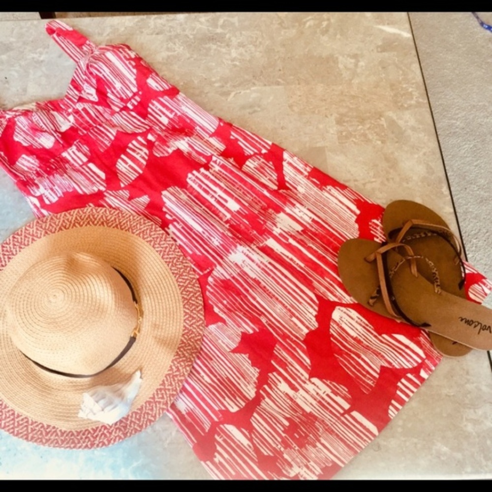 NY and Company red and white dress